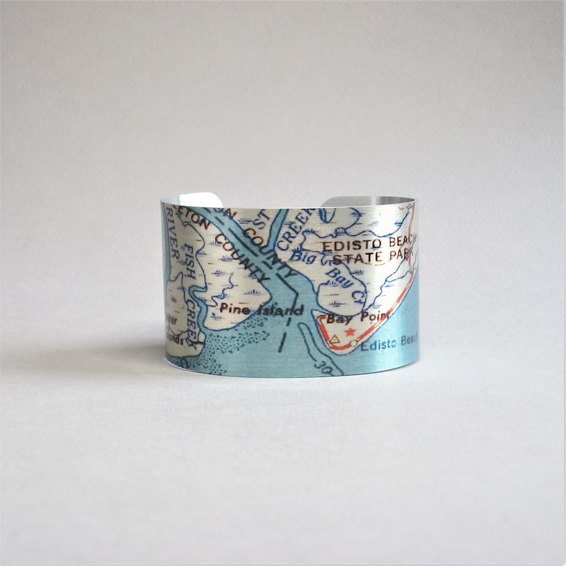 Edisto Beach South Carolina Map Bracelet Unique Gift for Men or Women image 5