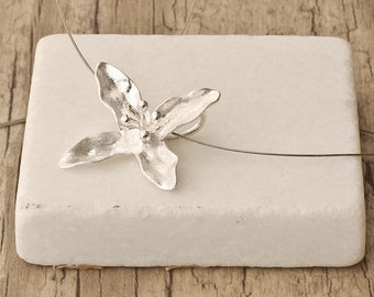 Sterling Silber Blume Anhänger Halskette, Floral Romantische jeden Tag Braut Halskette, Blume Schmuck Geschenk für Sie
