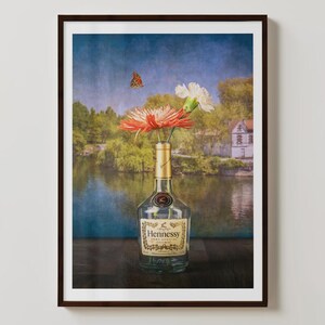 Hennessy Kunstdruck | Barwagen Dekor | Hausbar Wandkunst | Man Höhle Poster |  Spirituosen-Wand-Kunst | Cognac Zeitgenössisches Geschenk