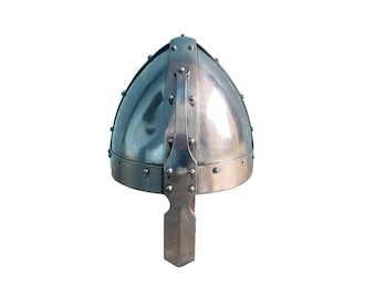 Hand Forged Norman Viking Helmet | 18G Steel LARP Cosplay Armor JK06