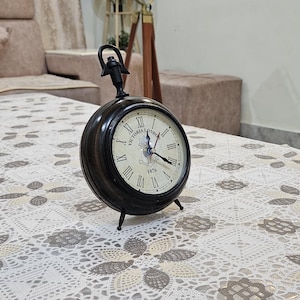 Reloj de mesa de estilo antiguo, Victoria Londres 1876, reloj de mesa vintage de 7 pulgadas