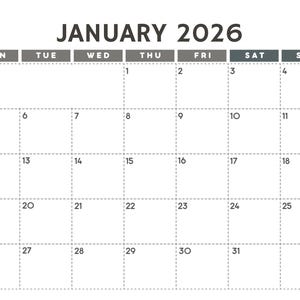 CALENDAR 2026 instant download