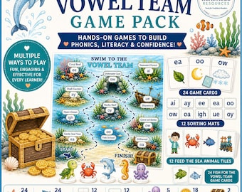 Vowel Team Game Pack | Phonics Activities (Printable)