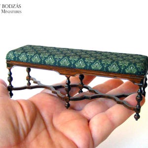 Hall bench (Miniature furniture for dollhouses in 1:12 scale)