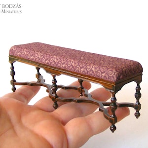 Hall bench (Miniature furniture for dollhouses in 1:12 scale)