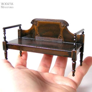 Hall bench (Miniature furniture for dollhouses in 1:12 scale)