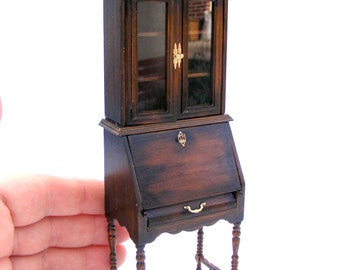 Secretary desk (Miniature furniture for dollhouses in 1:12 scale)