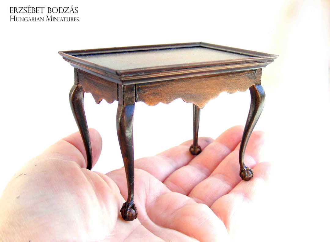 Tea Table miniature Furniture for Dollhouses in 1:12 Scale - Etsy