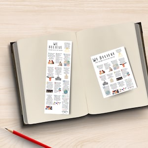 信仰箇条のしおり、信仰箇条の配布資料、信仰箇条のポスター