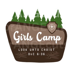 Campamento de niñas SVG, paquete de campamento de niñas SVG, Mujeres jóvenes, Mira a Cristo SVG, tema juvenil SVG