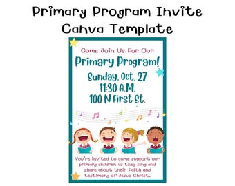 Primary Program Invitation, Primary Program Template, LDS Primary Program