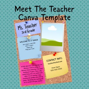 Meet The Teacher, Teacher Printable, Teacher Templates, Back to School