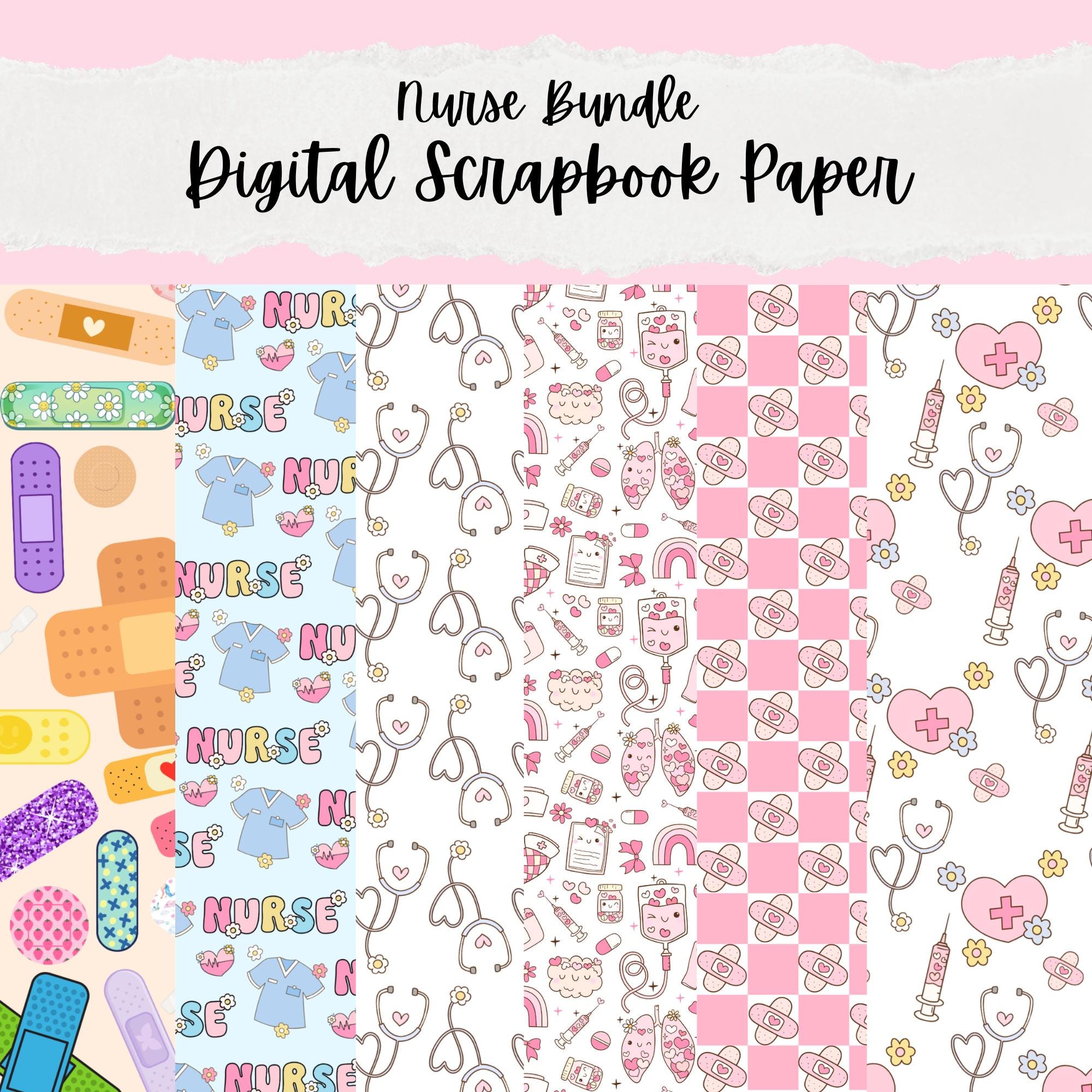 Nures Pattern Paper Digital Scrapbook Paper, Digital Paper, Printable Paper, Patterned ...