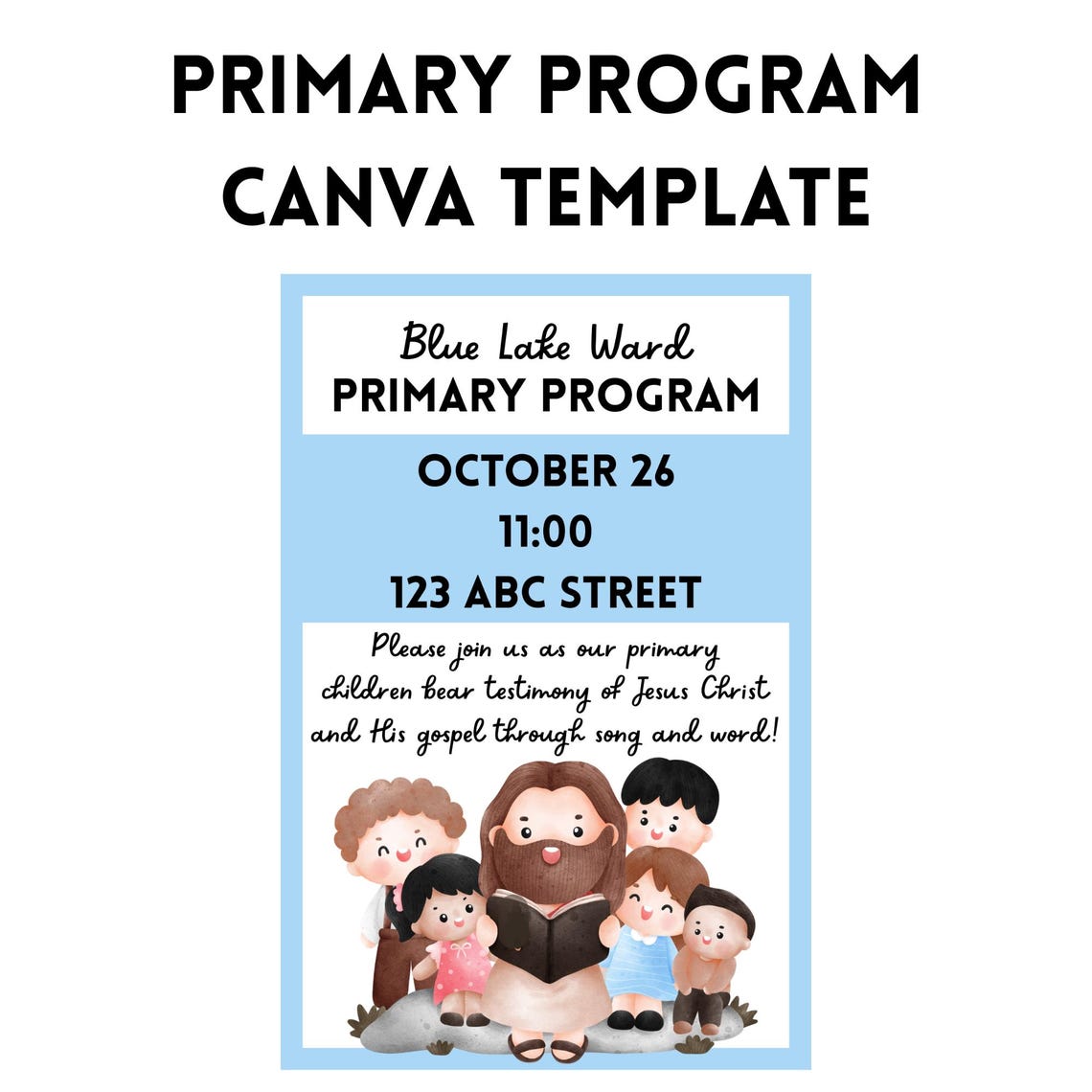 Primary Program Invitation, Primary Program Template, LDS Primary ...