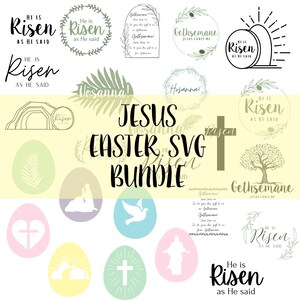 Ostern SVG-bundle, Er ist auferstanden, Palmsonntag, Karfreitag, Auferstehung, Jesus Christus, Palmblatt svg, Hosanna SVG, Grab svg