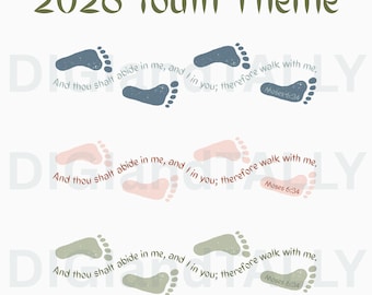 Youth Theme 2026, Youth Theme SVG, Girls Camp SVG, Walk with Me SVG, Walk with Christ svg