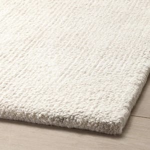 Hand-Knotted Wool Area Rug: Neutral Boho Modern Design