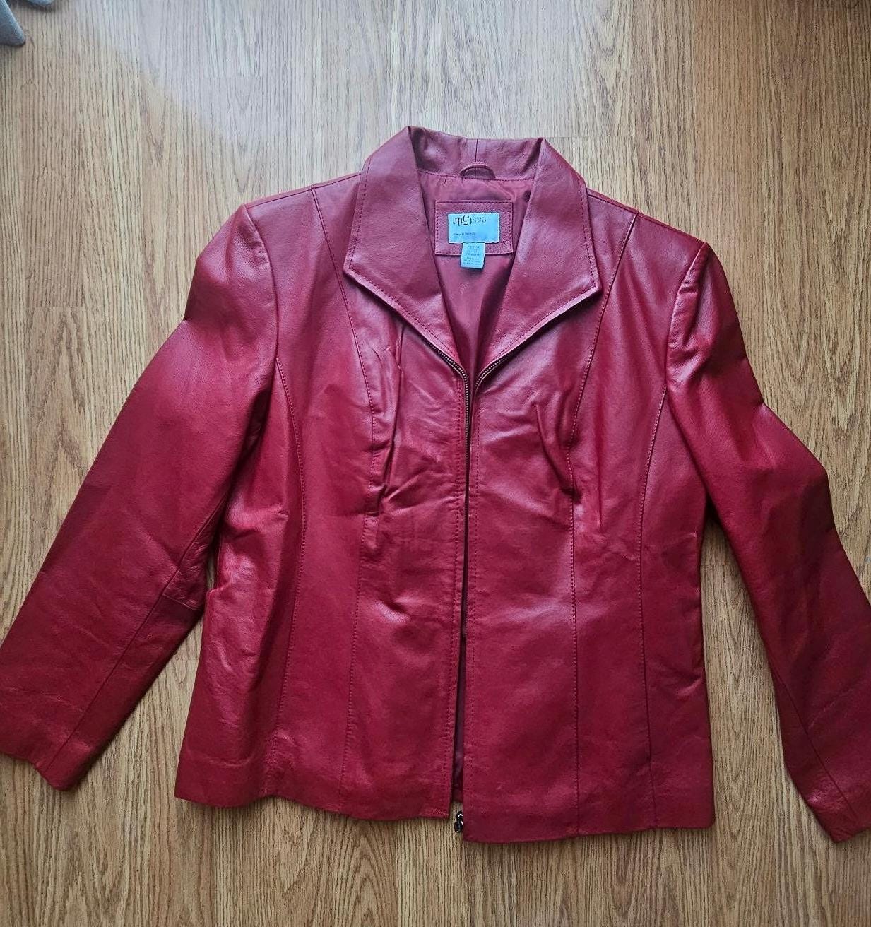 Y2k Leather Jacket - Etsy