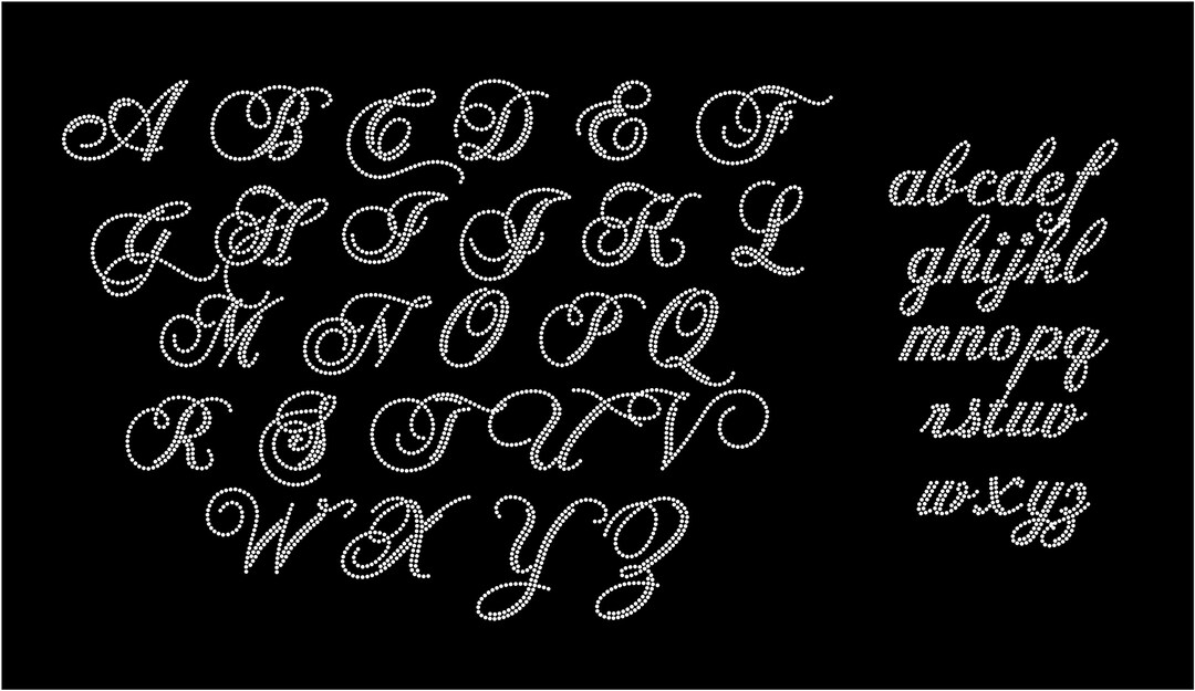 Elegant Script Font Iron on Bling, Iron on Custom Words, Rhinestone ...
