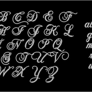Elegant Script font iron on bling, iron on custom words, rhinestone letters, bling names, Bedazzled patch, Iron on letters, bling numbers
