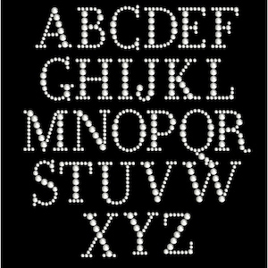 Small times roman Alphabet iron on bling, iron on custom words, Single row rhinestone letters,bedazzled iron on patch, small bling letters