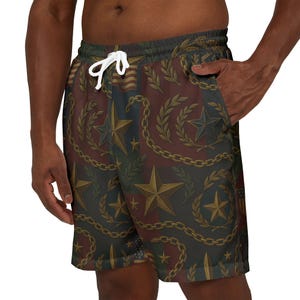 swim shorts for men, Patriotic Unisex Swim Shorts, Beachwear, Holiday Swimwear, Summer Essentials, Vacation, 4th of July, Family Outing