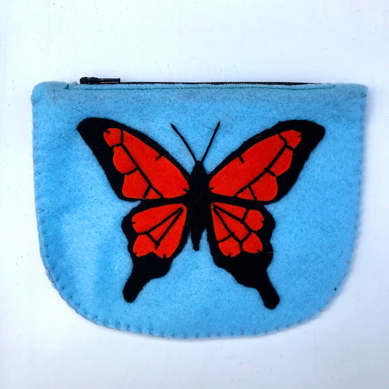 coin pouch butterfly coin purse butterfly purse felt purse butterfly pouch felt wallet clutch felt small pouch felt pouch