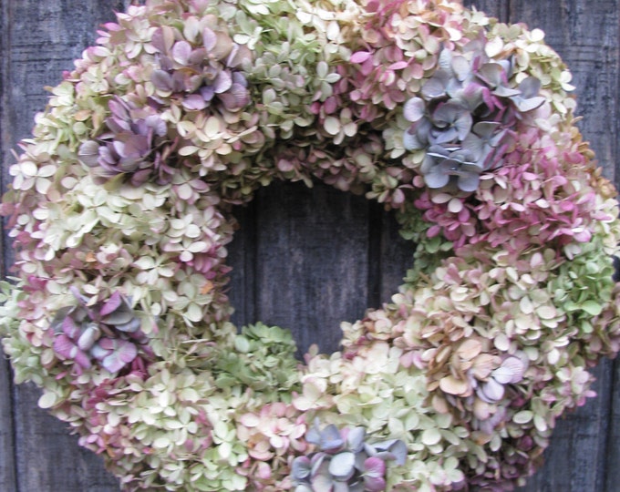 Dried Hydrangea Wreath Etsy