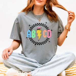 ABCD Kindergarten, ABCD Teacher Shirt, Teacher Clothes, ABCD Teacher Graphic Tee, Back to School Shirt, First Day of School T Shirt
