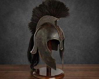 Mittelalterlicher Griechischer Korinth-Helm Mit Schwarzer Feder & Muskel-Rüstungsjacke – Set Aus 18-Gauge-Stahl – Größe L – Für Reenactment & Dekoration