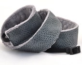 Snakeskin Camera dSLR Strap - Snakeskin with Grey Minky - Padded Camera Strap - Pretty Camera Strap - Long Camera Strap - Gift for Men