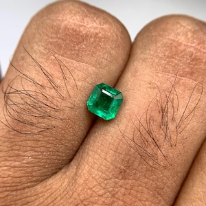 Natural Zambian Emerald – 0.73 Carats (Square Cut)