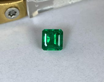 Natural Zambian Emerald 0.64 Ct | Square Cut | Vivid Green Transparent Gemstone