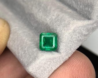 Natural Zambian Emerald 0.81 Carat | Square Cut | Vivid Green Loose Gemstone