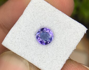 Natürlicher Tansanit 0.43 Karat | Unbehitzter Rundschliff Violett-Blauer Edelstein | Einzel Tansanit für edlen Schmuck