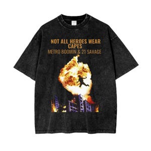 Metro Boomin &quot; Not All Heroes Wear Capes &quot; Oversize Washed Graphic Tee