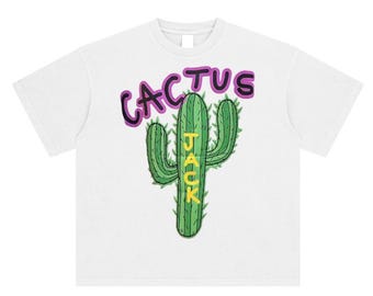 Travis Scott " Cactus Neon Jack " Heavyweight White T Shirt