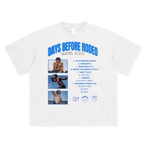 Travis Scott &quot;Days Before Rodeo &quot; Heavyweight White T Shirt