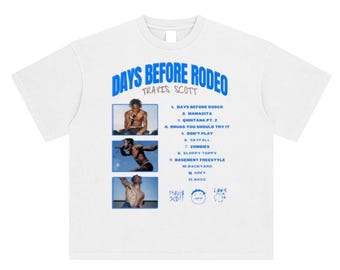 Travis Scott "Days Before Rodeo " Heavyweight White T Shirt