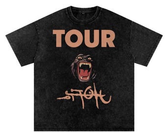Travis Scott " Utopia Tour " Oversize Washed Graphic T Shirt