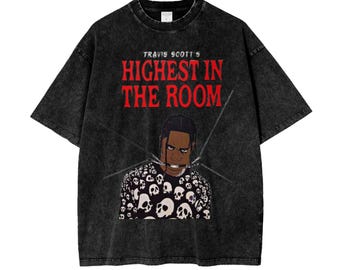 Travis Scott " Highest In The Room " Oversize Washed Graphic T Shirt