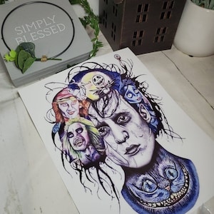 Tim Burton - Edward scissorhands - Sublimation print - Freddy - Paper print only - You press yourself - DIY - Beetlejuice - Johnny Depp