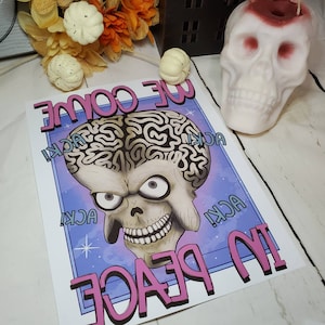 Mars Attacks - Sublimation print - Paper print only - You press yourself - DIY  - exclusive - Tim Burton - Martian - Sci-fi - old horror