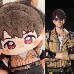 Back in Stock - Love and Deepspace Caleb 10cm Plush Pilot Caleb DAA outfit handmade doll keychain