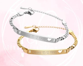 Personalized stainless steel bracelet