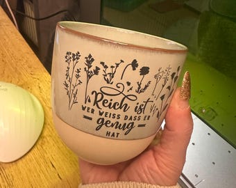 Personalized ceramic mug with laser engraving – desired motif & name