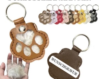 Personalized animal fur paw print keychain – keepsake with custom engraving