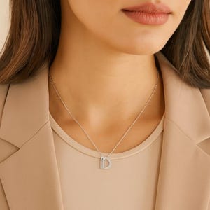 Personalized D Letter Diamond Necklace – Solid Gold Initial Jewelry