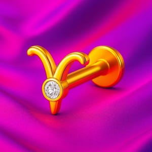 All Zodiac Piercing Collection – 14K Gold Tragus Piercings with Birthstones for Each Star Sign | Dainty Astrology Jewelry