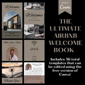 Airbnb Welcome Guide, Airbnb Welcome Book, Airbnb Canva Template, House Host Manual, Vacation Rental Template, Airbnb Welcome Sign/Host Note